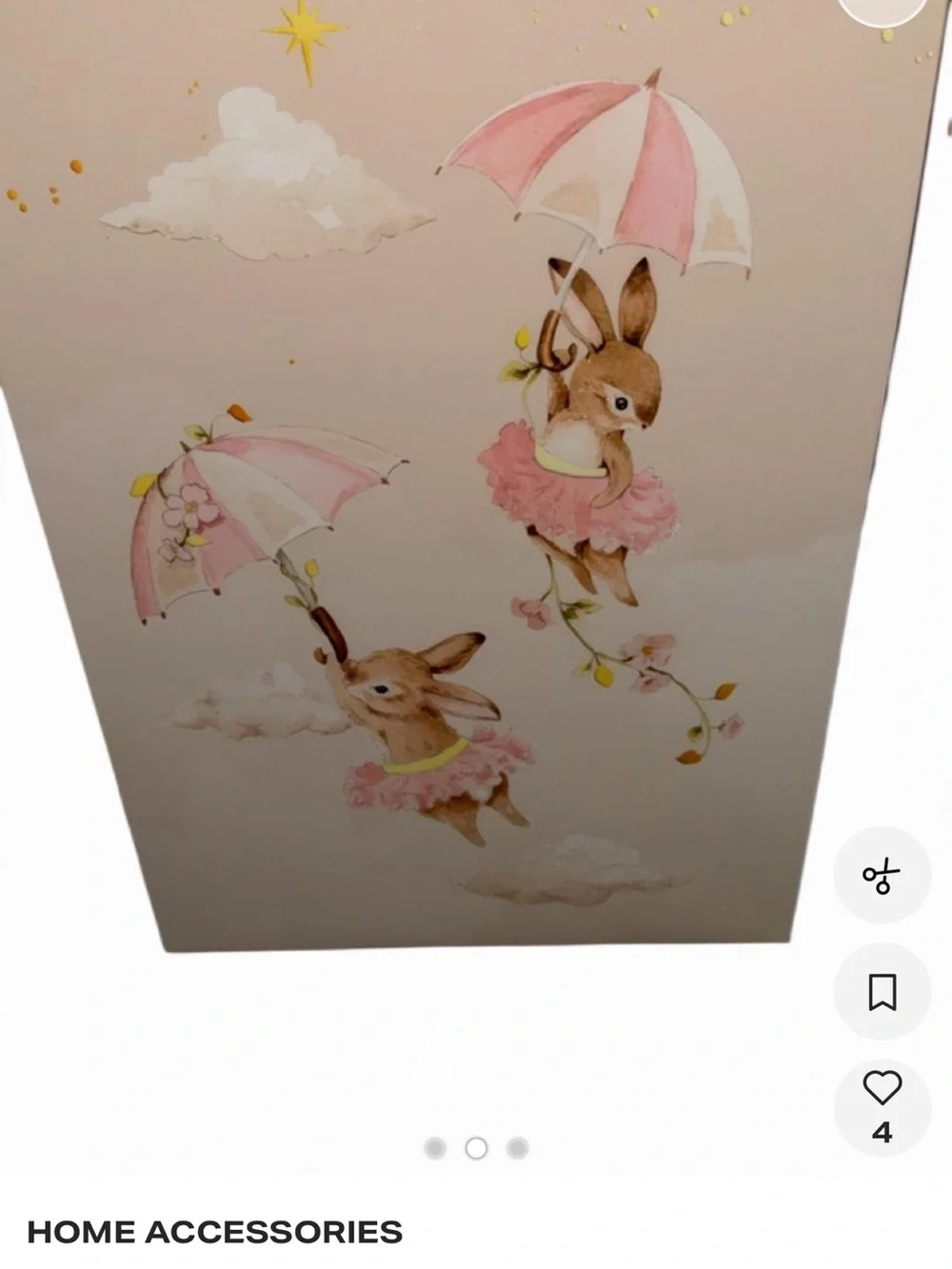 & Other Stories Pink, Cream and Gold Swan Hot-Air Balloon Canvas